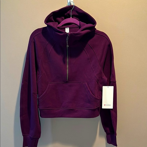 lululemon SCUBA OVERSIZED HALF ZIP HOODIE IN DRAMATIC MAGENTA SZ XS/S NWT